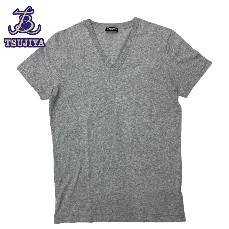 中古AB DSQUARED2 ディースクエアード VネックショートスリーブTシャツ グレー #S 辻屋質店A3638拍卖