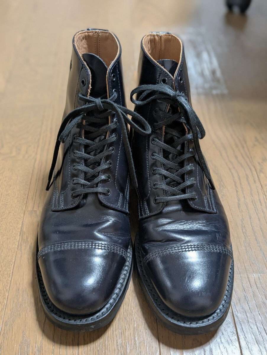 sanders×hobo military boots size US7.5 25.5cm ダークネイビー サンダース 別注 オールデン Alden trickers オールデン トリッカーズ拍卖