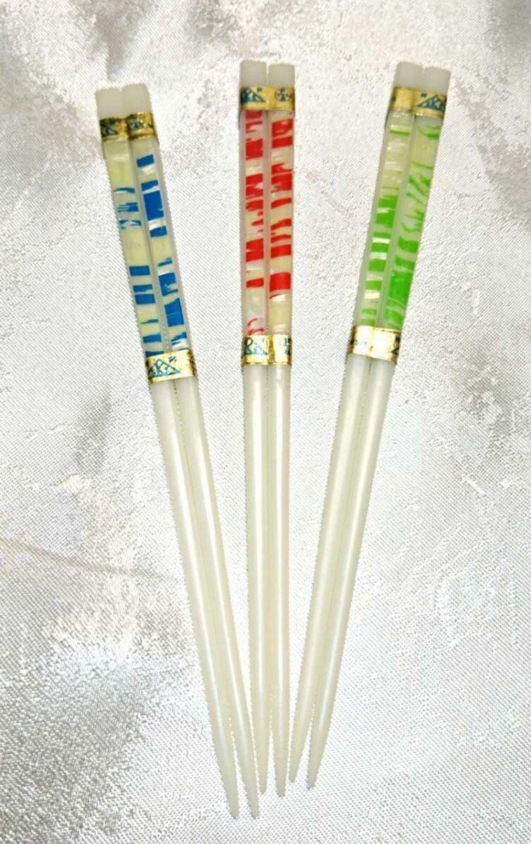 バラ売り 昭和 レトロ 箸 ファンシー カトラリー 青 ブルー 赤 レッド 緑 グリーン はし レディース 子供 ビンテージ 錦鯉 おしゃれ ポップ拍卖