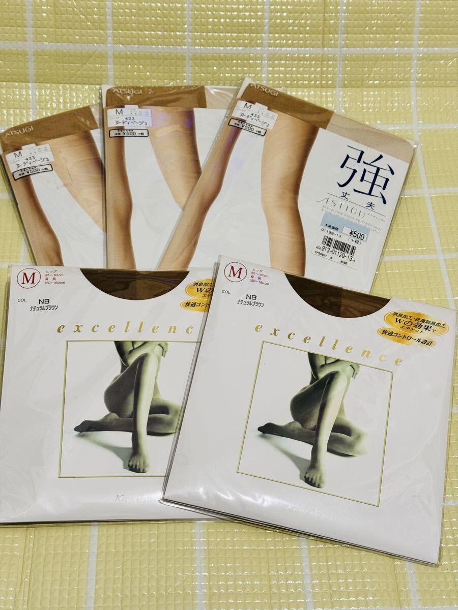 あ ATSUGI アツギ ストッキング M 強丈夫 ヌーディベージュ カネボウ ナチュラルブラウン 着圧 デオドラント拍卖