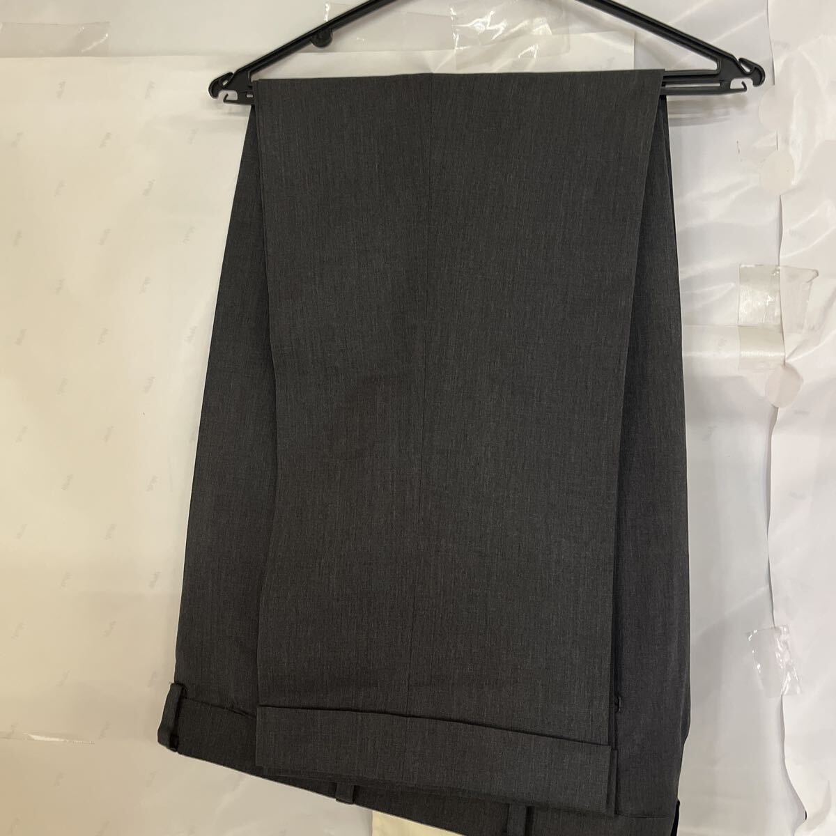 クリーニング済み セミオーダーJ.PRE S SビジネススラックスXLサイズ スラックス濃いグレー  春秋用拍卖