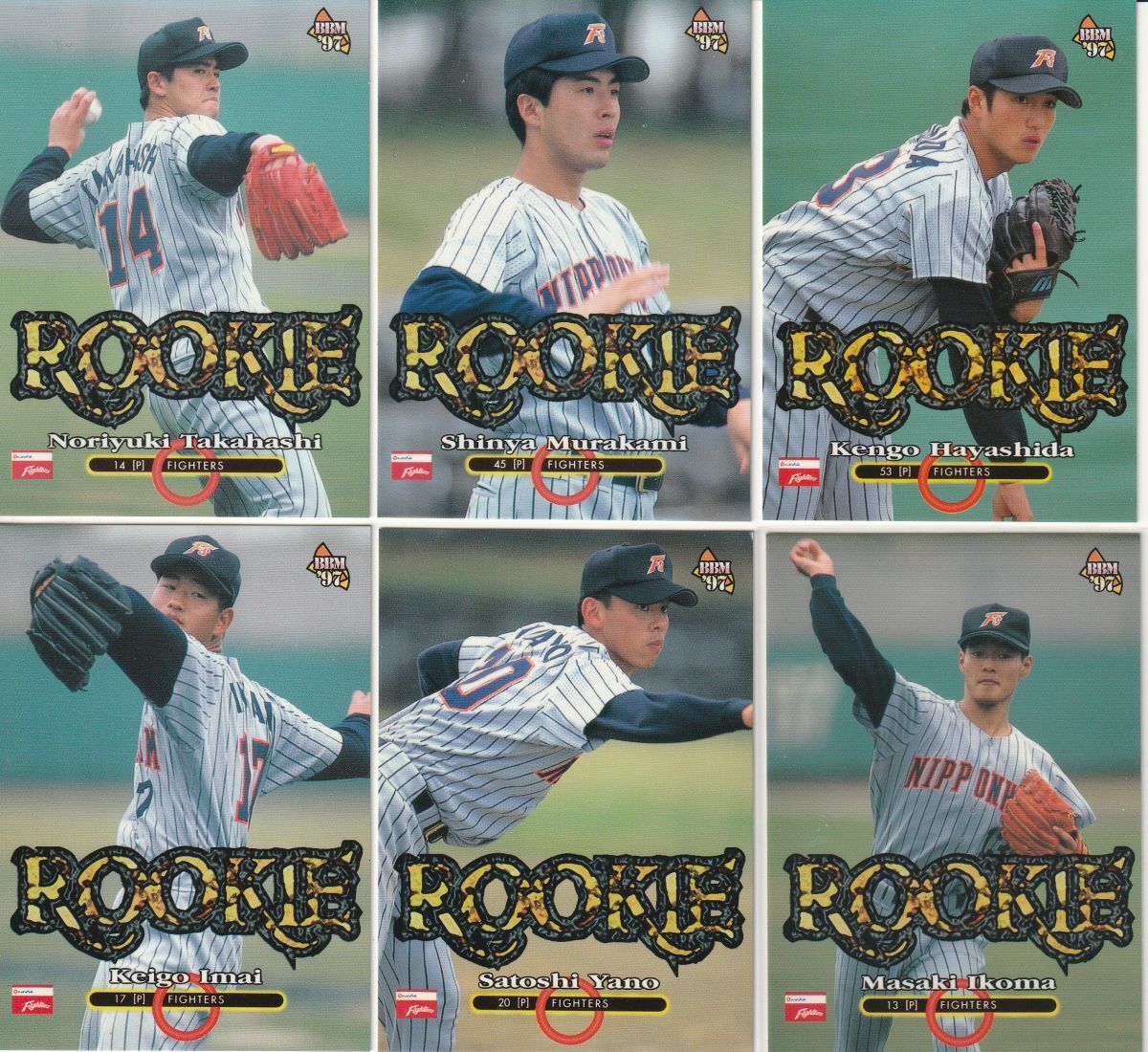 ●1997BBM 【高橋 憲幸,村上,林田 堅吾,今井 圭吾,矢野,生駒 雅紀】 ルーキー6種 No.447~452:日本ハム R拍卖