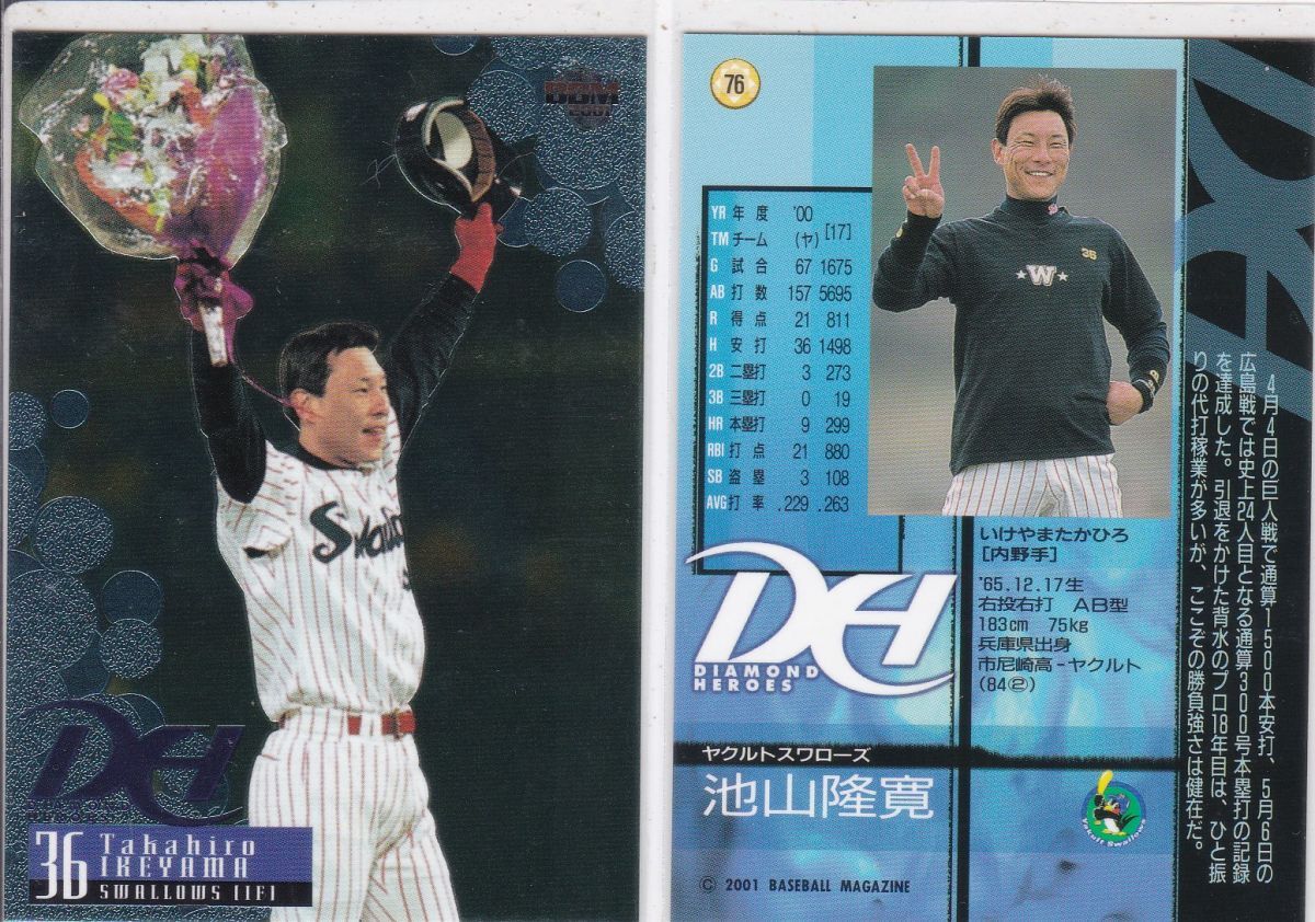 ●2001BBM/DH【池山 隆寛】 1500本安打,300号本塁打達成 76:ヤクルト R8拍卖