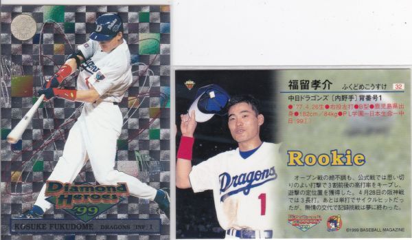 ●1999BBM/DH 【福留 孝介】 ルーキーカード No.32:中日 R拍卖