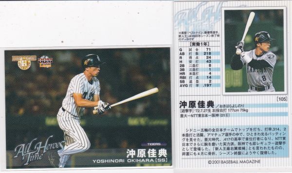 ●2001BBM/ATH 【沖原 佳典】 ルーキーカード No.105:阪神 R5拍卖
