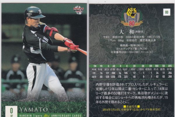 ●2015BBM/阪神 80周年【大和】 BASEBALL CARD No.80 R5拍卖