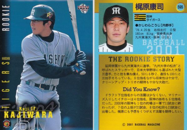 ●2001BBM 【梶原 康司】 後期:ルーキーカード No.595:阪神 R2拍卖