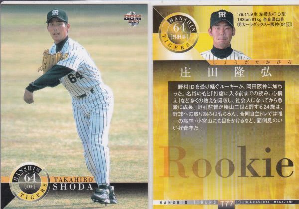 ●2004BBM/阪神 【庄田 隆弘】 ルーキーカード No.T77 R3拍卖