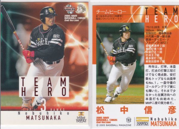 ●2005BBM/2nd【松中 信彦】 インサート:TEAM HERO TH2:Hawks R2拍卖