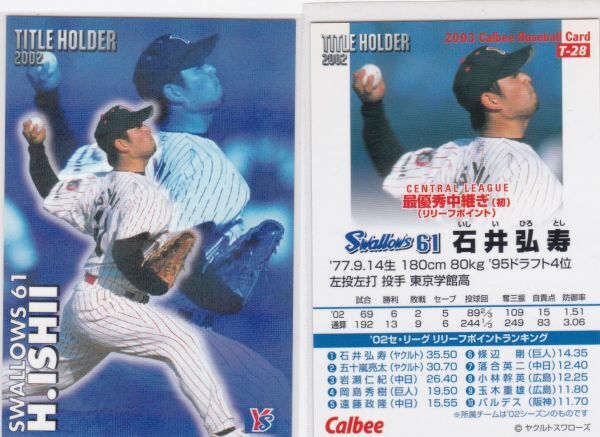 ●2003カルビー 【石井 弘寿】 タイトルホルダー No.T-28:ヤクルト R4拍卖