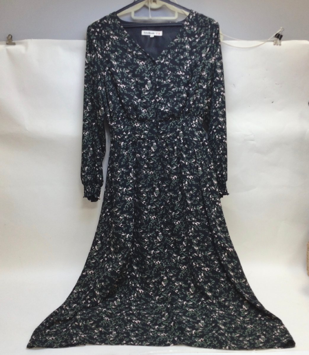 【中古美品/CH】キューティーブロンド Cutie Blonde ブラック 花柄 ロングワンピース サイズM IM1027拍卖