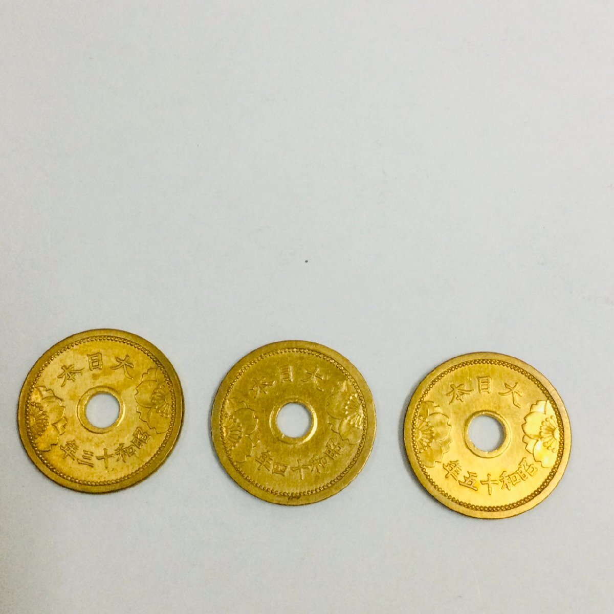 【美品/KU】昭和13.14.15年 5銭アルミ 青銅貨 3枚セット 硬貨 古銭 アンティーク 日本 貨幣 近代 コイン IM0930/00005-4拍卖