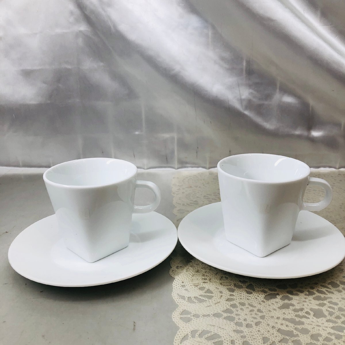 【中古/現状品/KSH】NESPRESSO ネスプレッソ カップ&ソーサー 陶器 茶器 コーヒーカップ ピュアマグ 2客セット MZ1003拍卖