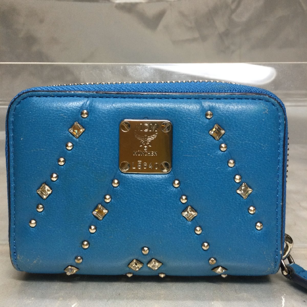 【中古/現状品/TO】MCM エム・シー・エム ラウンドファスナー カードケース ブルー系 カード入れ MZ0805/0015拍卖