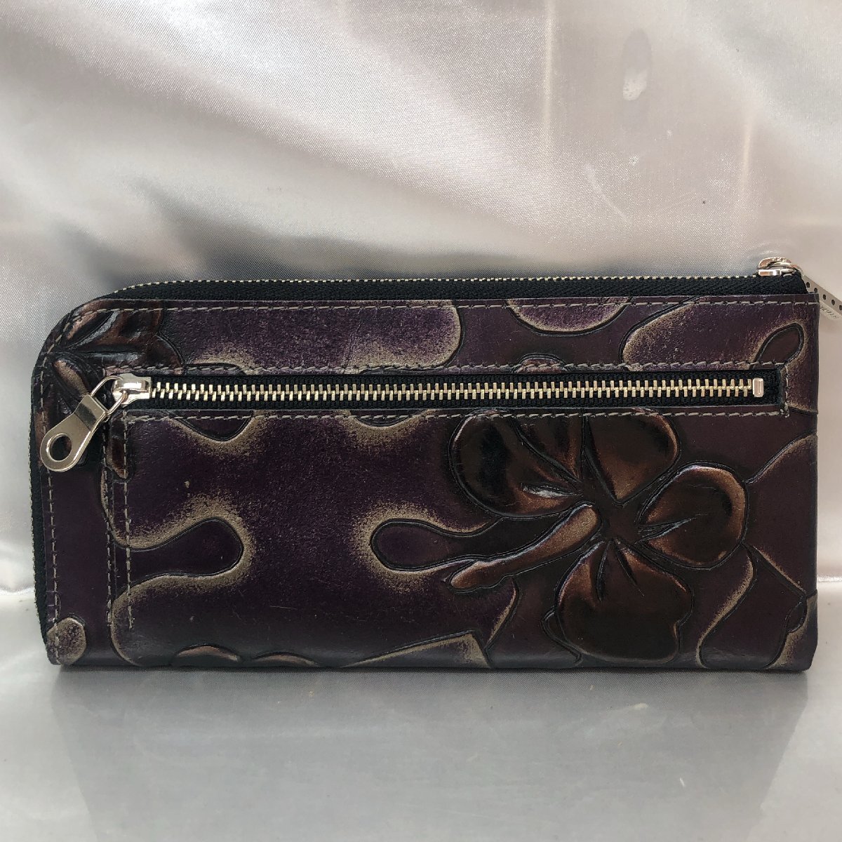 【中古/現状品/KU】FU-SI FERNALLE フーシフェルナーレ L字ファスナー 長財布 レザー パープル系 メンズ&レディース ウォレット MZ0421拍卖