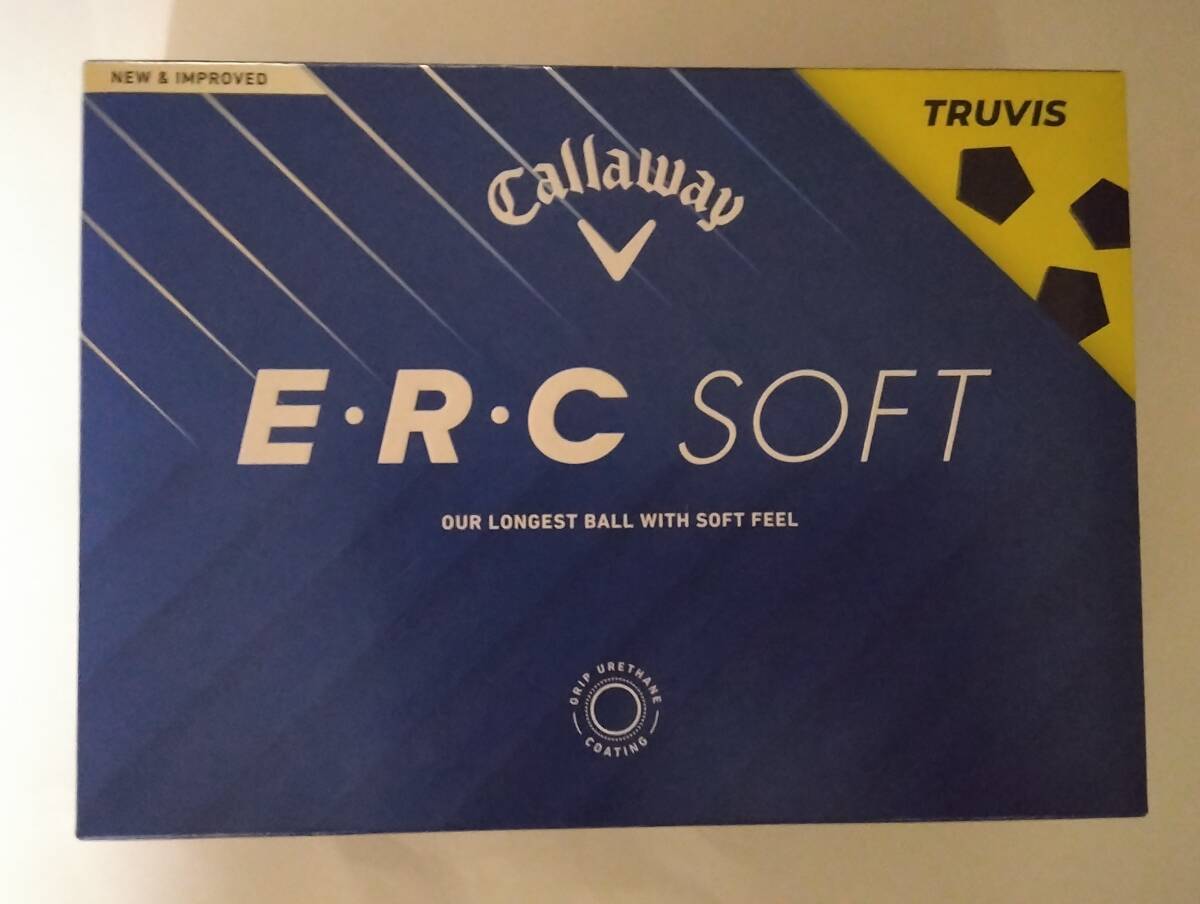 送料無料 新品 1ダース 12球 ゴルフボール キャロウェイ E・R・C SOFT TRUVIS イエロー Callaway ERCソフト トゥルービス ホワイト 黄拍卖