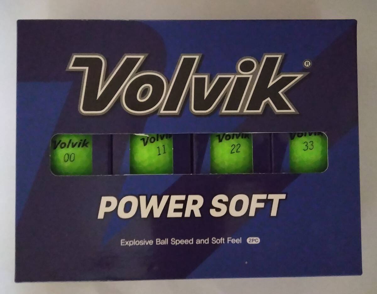 【外箱に傷あり】 送料無料 新品 1ダース 12球 ゴルフボール volvik power soft グリーン 2024年モデル ボルビック パワーソフト 緑拍卖