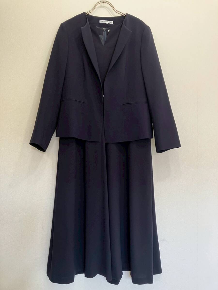23区 ニジュウサンク オンワード樫山 大きいサイズ 44 ジャケット ワンピース 濃紺【C9031】拍卖