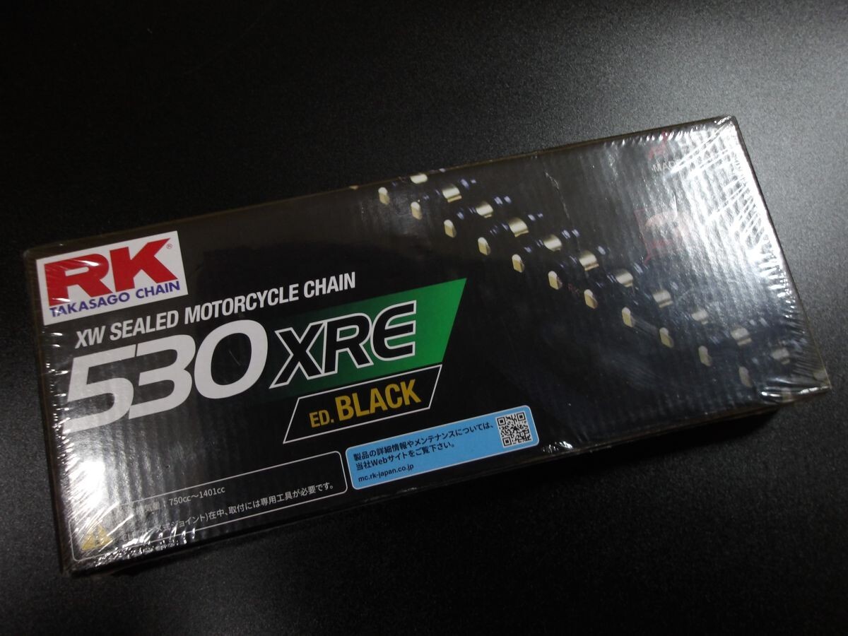 (4)530 RK BL530XRE ブラックチェーン 110L☆適合GS400GSX400EザリゴキGT380ホーク2拍卖
