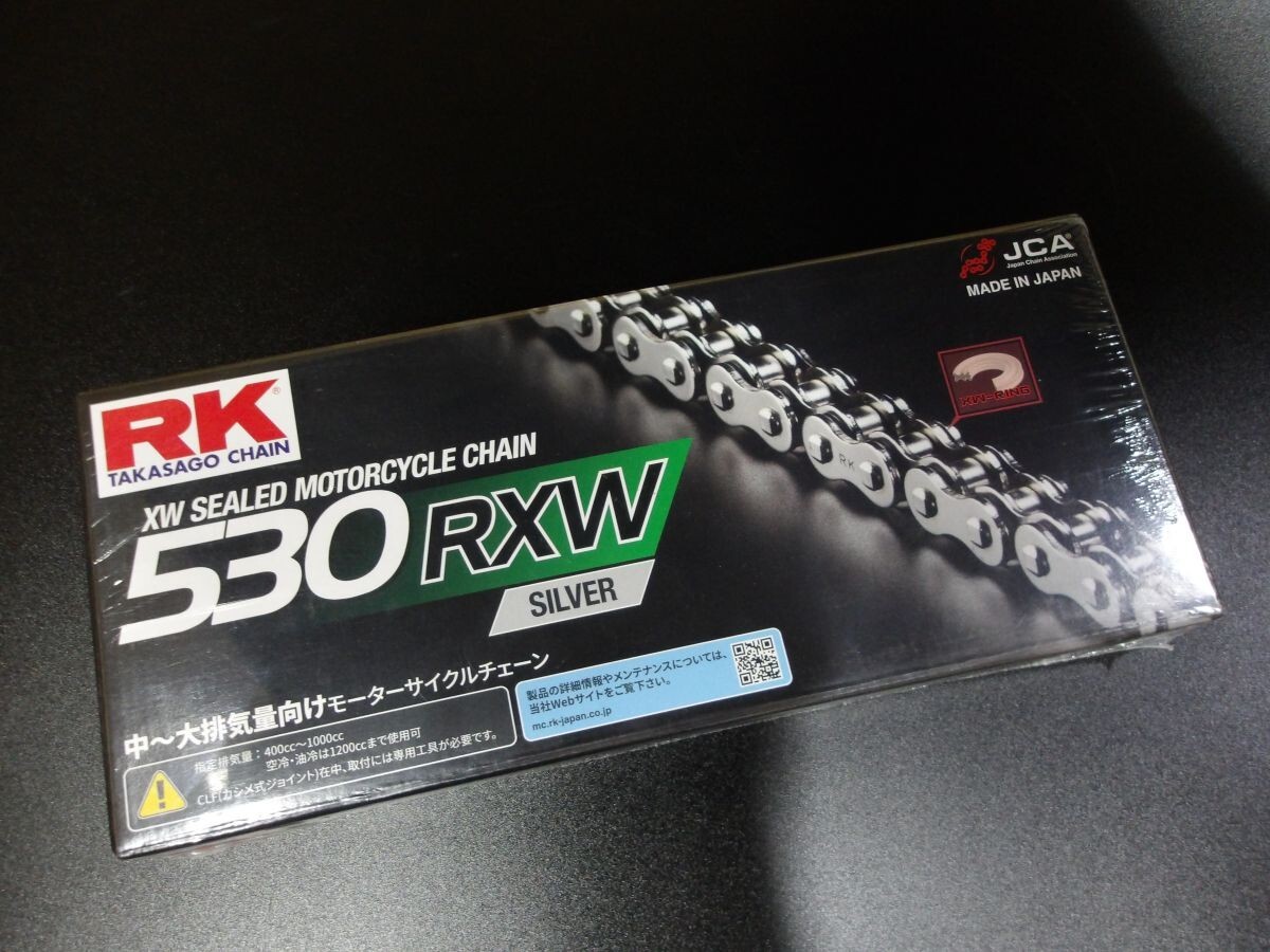 (4)530 RK SV530R-XW メッキチェーン 110L☆適合GS400GSX400EザリゴキGT380ホーク2拍卖