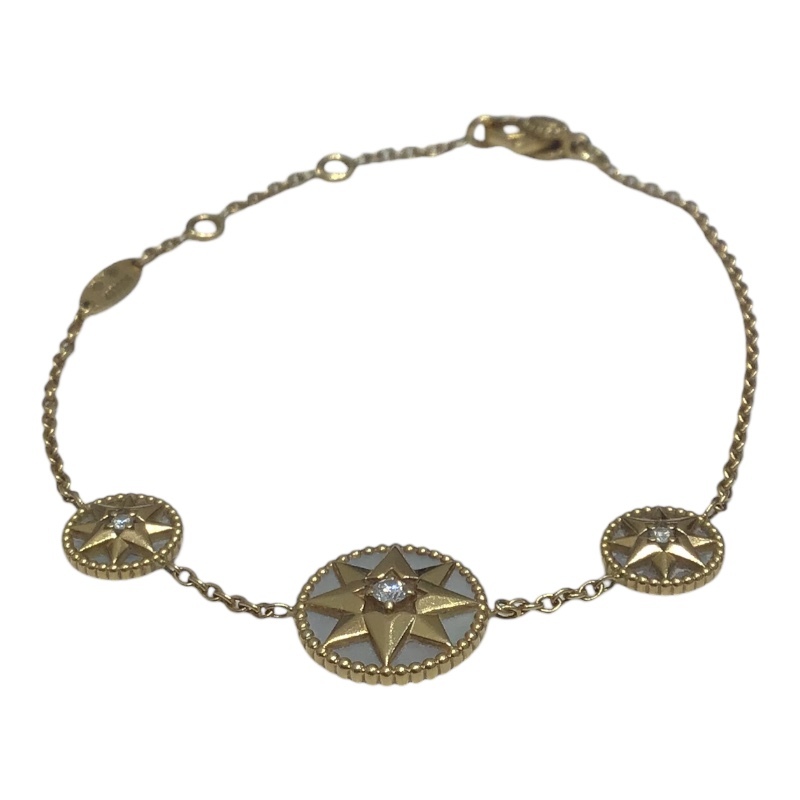 クリスチャン・ディオール Christian Dior ローズデヴァンブレス ゴールド Au750 MOP ダイヤモンド ジュエリー 中古拍卖