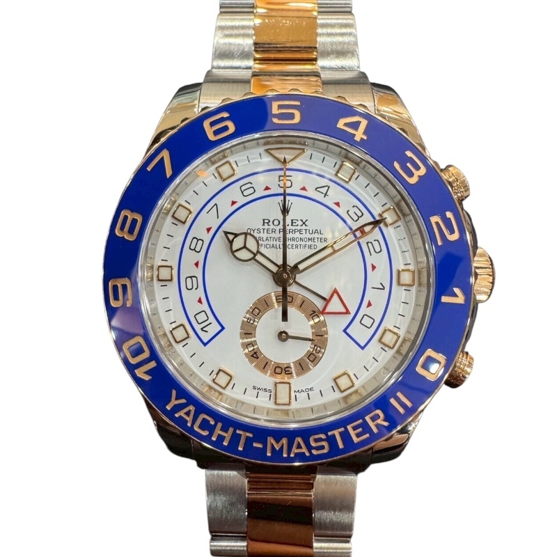 ロレックス ROLEX ヨットマスター2 116681 ホワイト PG/SS 腕時計 メンズ 中古拍卖