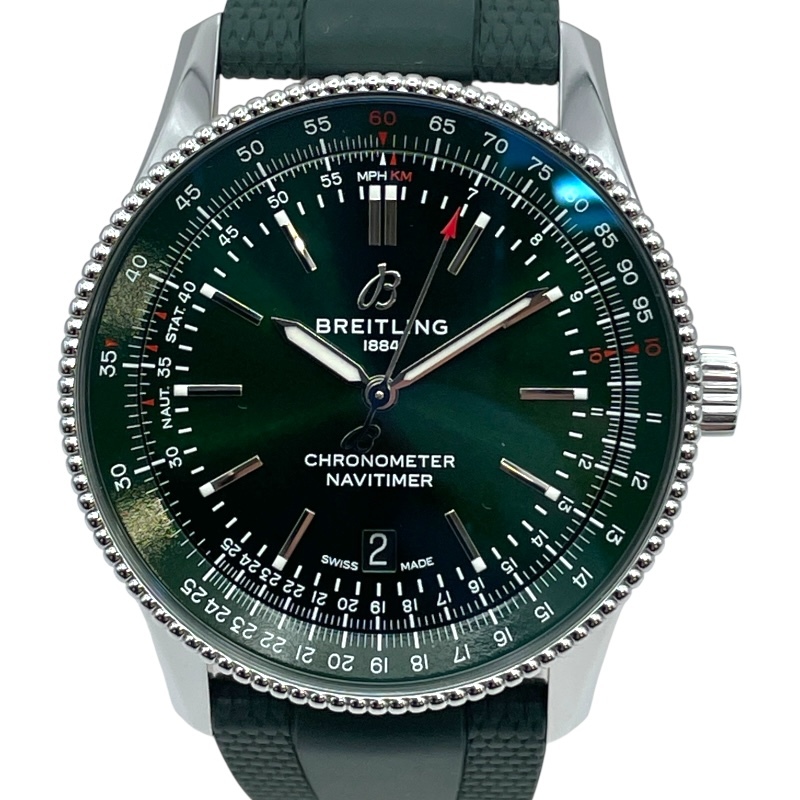 ブライトリング BREITLING ナビタイマー オートマチック41 A17326 グリーン SS 腕時計 メンズ 中古拍卖