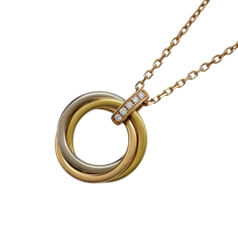 カルティエ Cartier トリニティダイヤネックレス ゴールドxピンクゴールドxホワイトゴールド 750 ジュエリー 中古拍卖