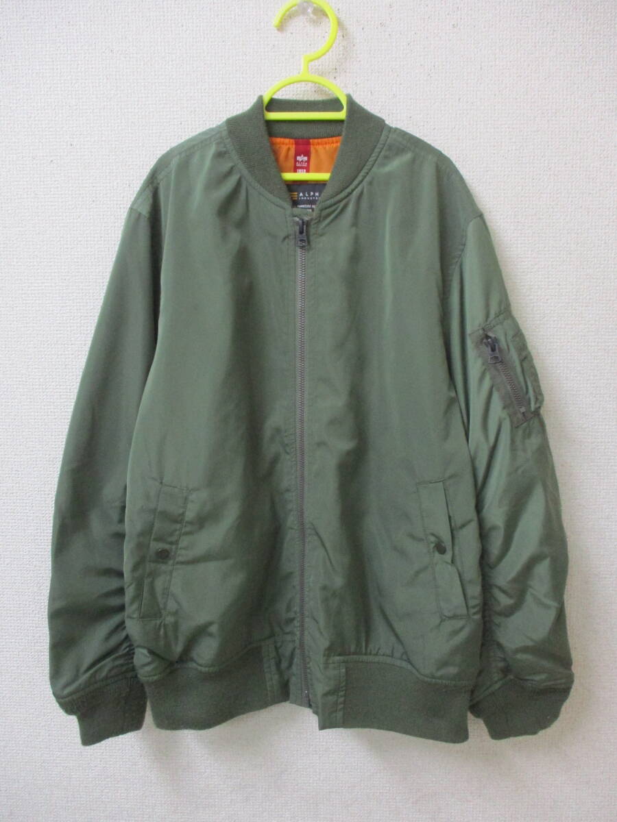 アルファ ALPHA INDUSTRIES キッズ MA-1 グリーン 150サイズ 胸囲70cm~78cm 身長145cm~155cm 拍卖