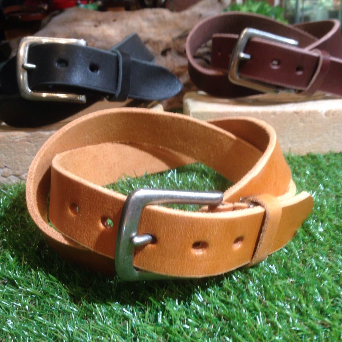 本革 栃木レザー レザーベルト キャメル 牛革 洗い加工 メンズ ベルト ヌメ革 35mm バックル メンズベルト拍卖