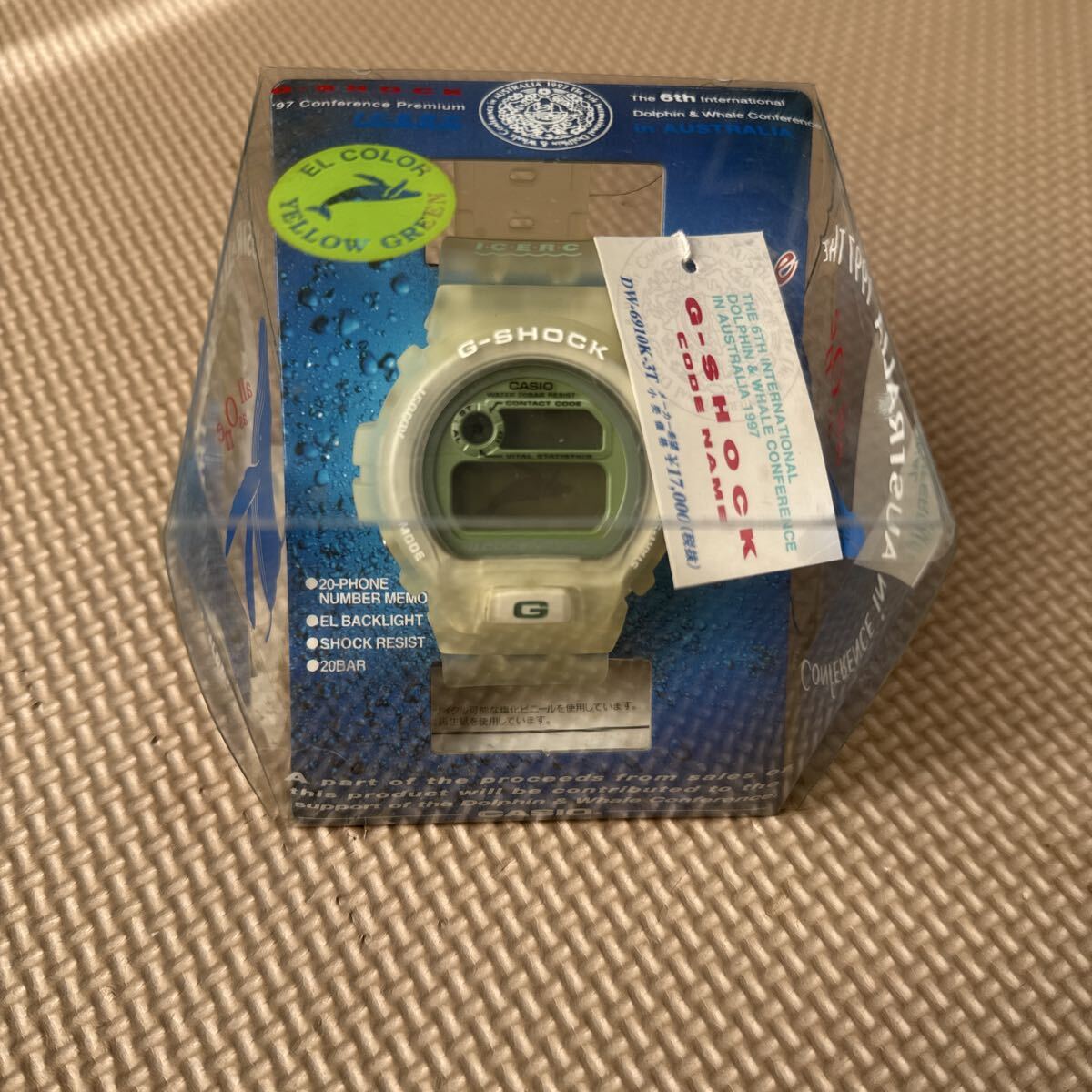 G-SHOCK 1997 6回 イルカ クジラ会議 イルクジ DW-6910K-3Tローガンズビーチグリーン      EL yellow Green 未使用 電池切れ拍卖