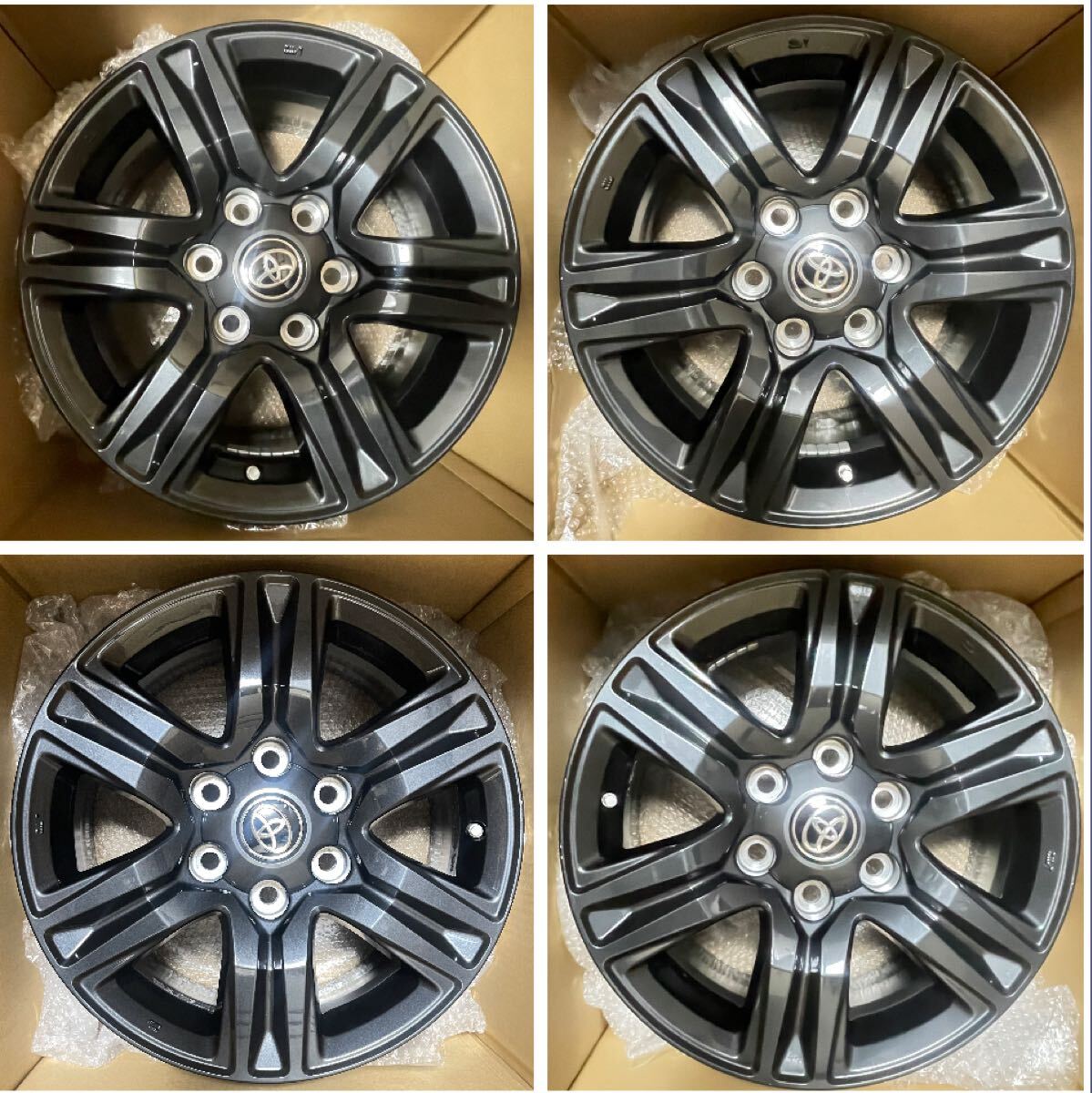 ● 即決●新型 TOYOTA トヨタ ハイラックス GUN125 Z 後期正ホイール4本セット ■ 17インチ純7.5J+30 PCD139.7×6H ■ 200系ハイエース拍卖