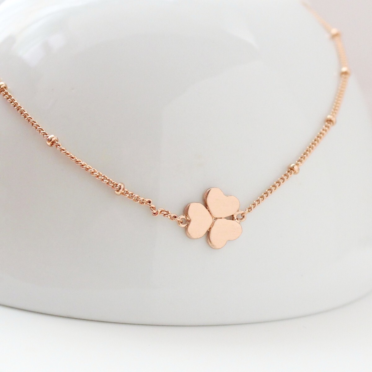 三つ葉・アンクレット・k18ピンクゴールド色拍卖