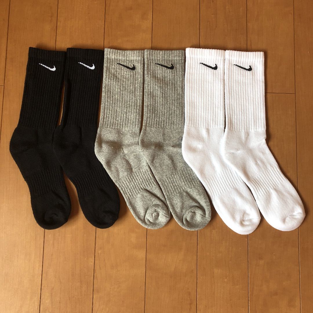 ☆ナイキ NIKE 3Pソックス 27~29cm 白、黒、グレー拍卖