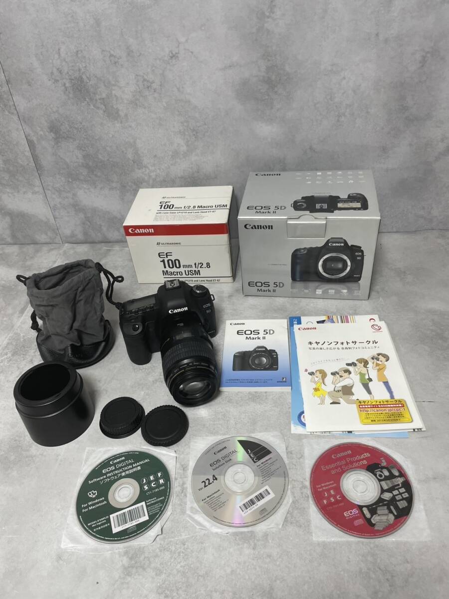 Canon キャノン EOS 5D Mark II MACRO LENS EF 100mm F2.8 USM デジタル一眼レフカメラ 付属品有り ◆SR9/72◆拍卖