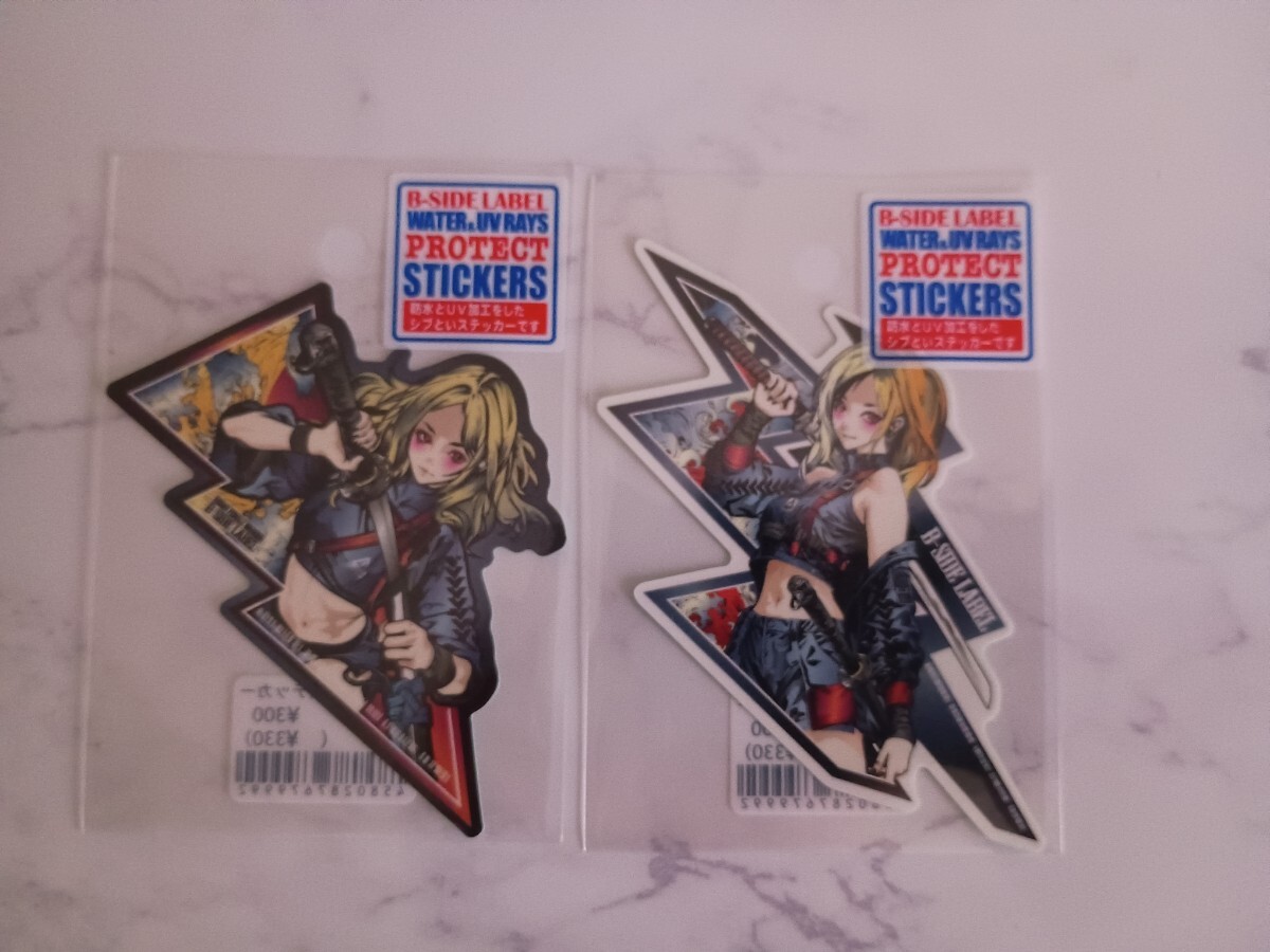 刀ガール_抜き☆刀ガール_背中 2枚セット ビーサイドレーベル B-SIDE LABEL ステッカー シール【ミニレター・送料無料】拍卖