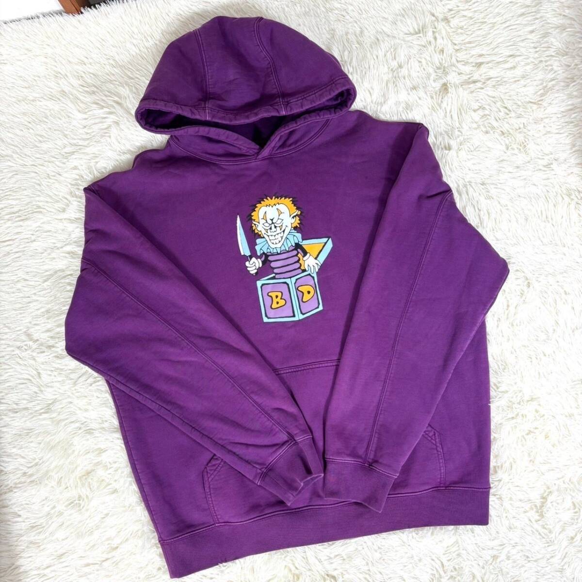 BRAIN DEAD CLOWNIN HOODY ブレインデッド パーカー パープル 紫 サイズL拍卖