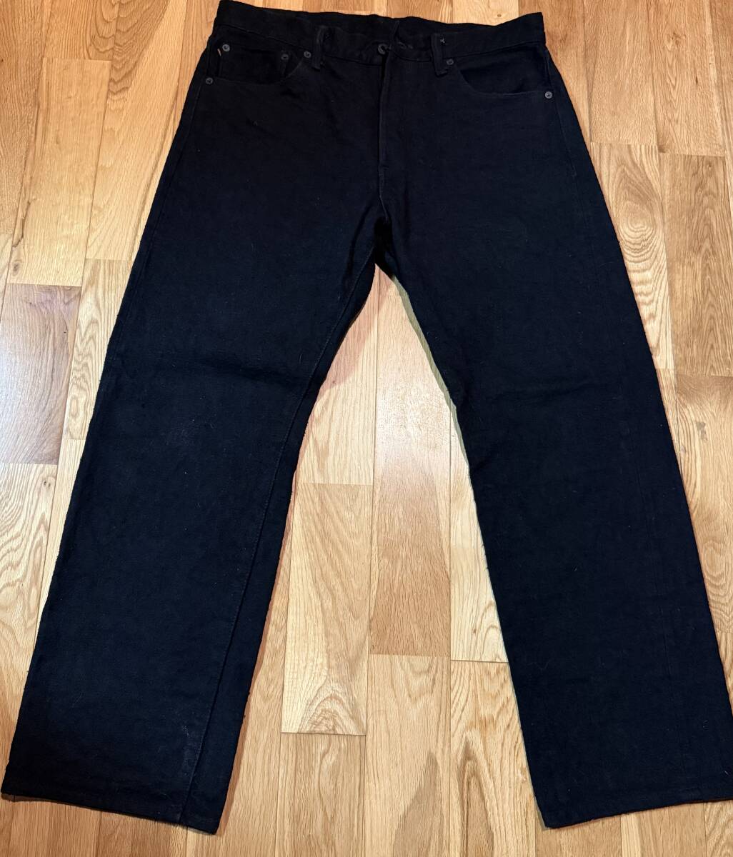 鬼デニム ONI DENIM 15oz ONI-288CCD-BKBK クラッシュドコンクリートデニム ブラック×ブラック 歌舞伎耳 レギュラーストレート 拍卖