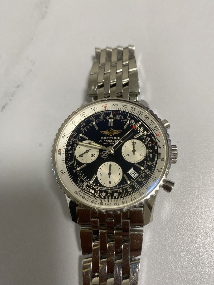 ブライトリング ナビタイマー A23322 クロノグラフ ブラック文字盤 自動巻き メンズ 腕時計 BREITLING NAVITIMER拍卖