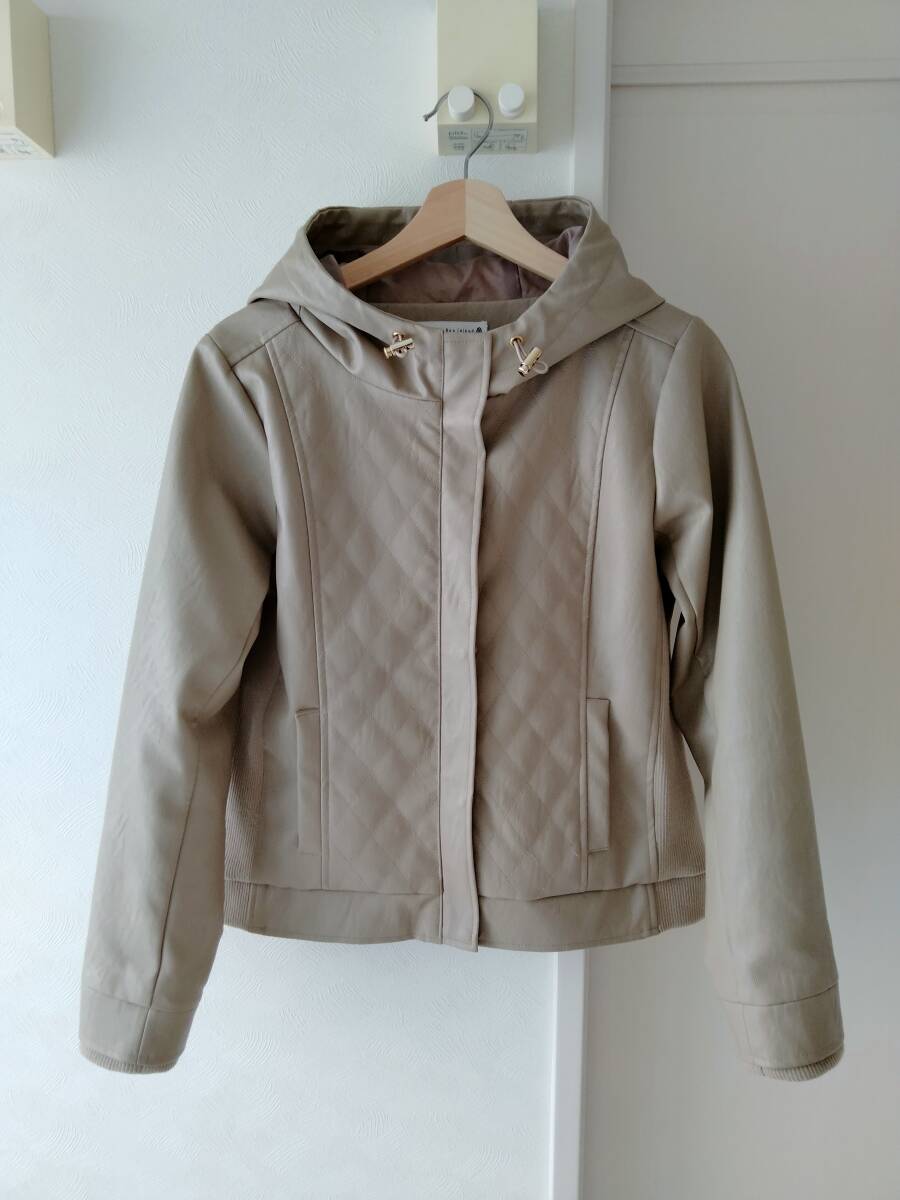 1000円~!! ブージュルード Bou Jeloud フェイクレザーダイヤキルトジャケット アウター ブルゾン レディース 定価15800円 完売拍卖