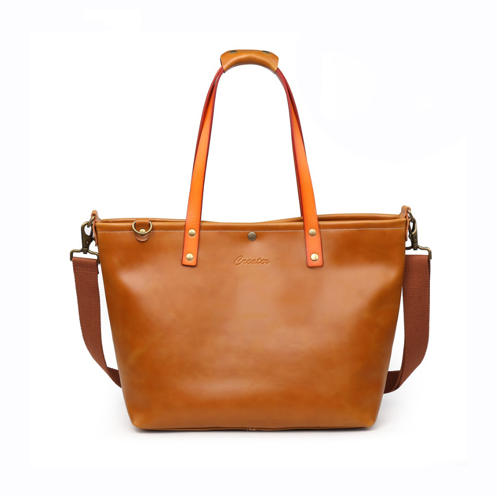 2WAYS ハンドメイド ◆大容量◆上質ヌメ革のレザートートバッグ!革 ショルダーバッグ キャメル D09 拍卖