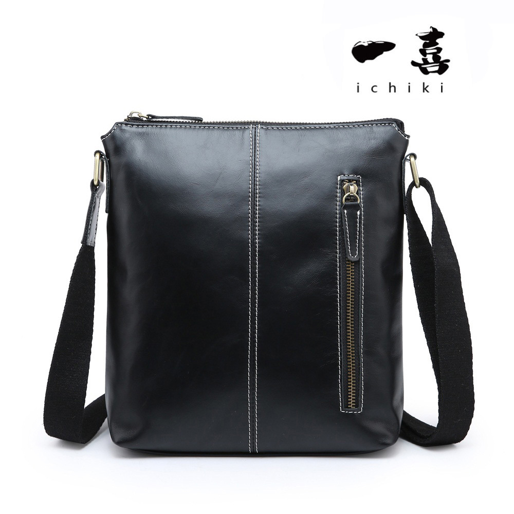 タイムセール★高級牛革メンズバッグ|ハンドメイドショルダー・斜めがけOK・ボディ&メッセンジャー・防水・黒 Y06拍卖