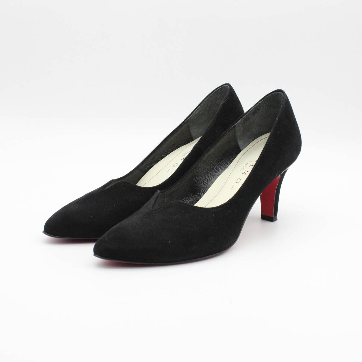 15■MELMO メルモ 本革ポインテッドパンプス(22.5cm2E)美品拍卖