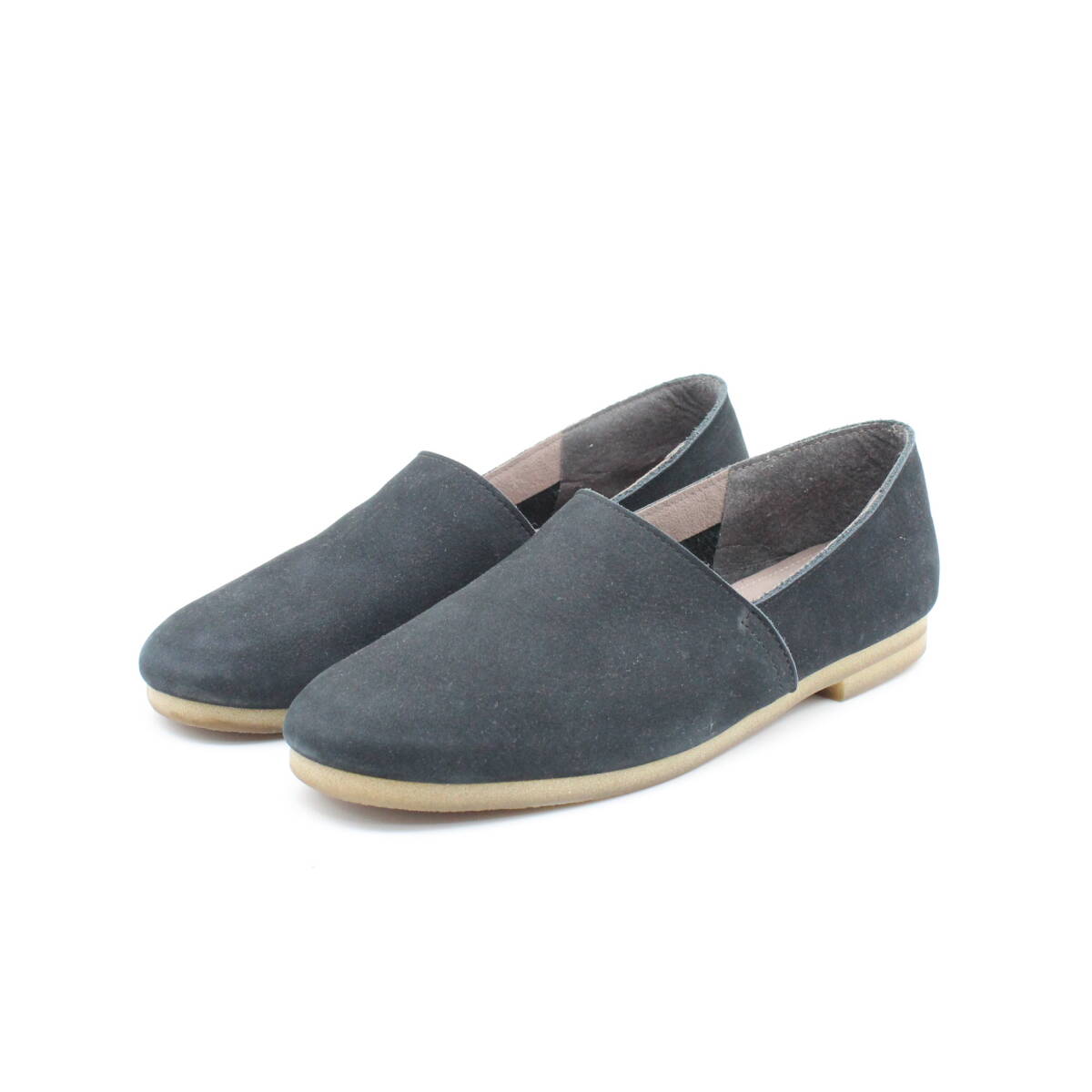 44■ヒナデイグリーン 本革ローヒールシューズ(23cm)超美品拍卖