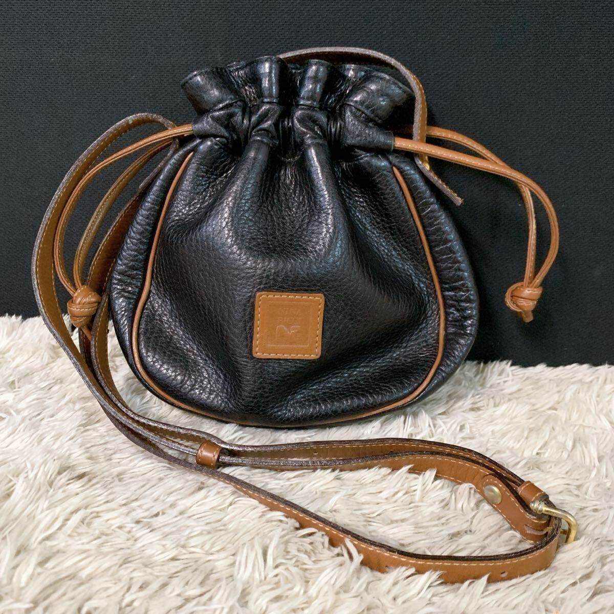 NINA RICCI ニナリッチ 本革ショールダーバック 巾着バック バッグ レディース ショルダー/MKT10251-佐川60拍卖