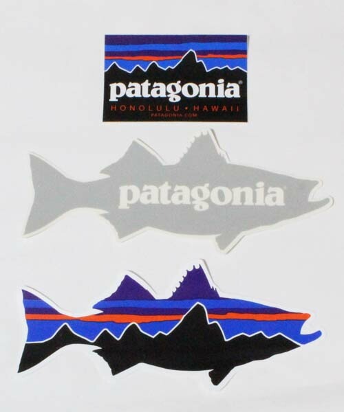 訳あり パタゴニア ステッカー 3種セット PATAGONIA STICKERS SET フィッツロイ ストライパー 魚 ハワイ ホノルル FITZROY シール 新品拍卖