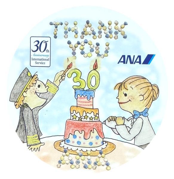 全日空 国際線定期便就航30周年 ステッカー ANA 30th ANNIVERSARY INTERNATIONAL SERVICE STICKER 記念 航空機 シール コレクション 新品拍卖
