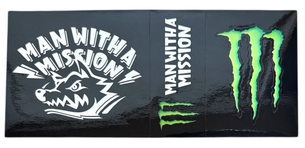 訳有 マンウィズ ア ミッション モンスターエナジー ステッカー シート MAN WITH A MISSION STICKER MONSTER BROKEN PEOPLE MWAM A シール拍卖