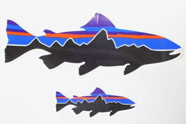 希少 パタゴニア ステッカー フィッツロイ トラウト 小中 2枚セット PATAGONIA TROUT STICKER 鱒 魚 釣 シール カスタム デコ コレクション拍卖