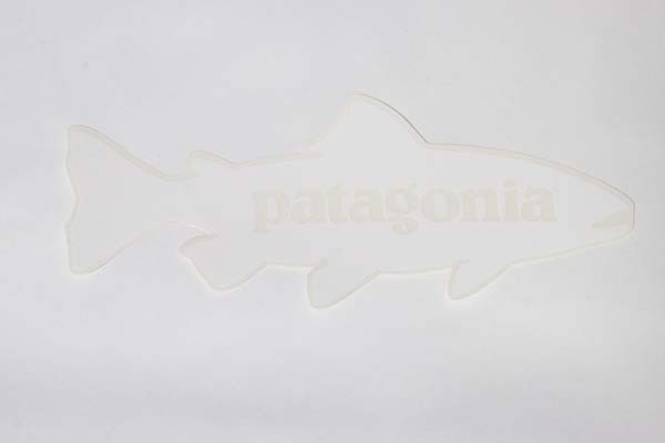 訳有 パタゴニア トラウト ステッカー ホワイト クリア PATAGONIA TROUT STICKER 白 透明 シール 虹鱒 レインボー 釣 魚 コレクション デコ拍卖